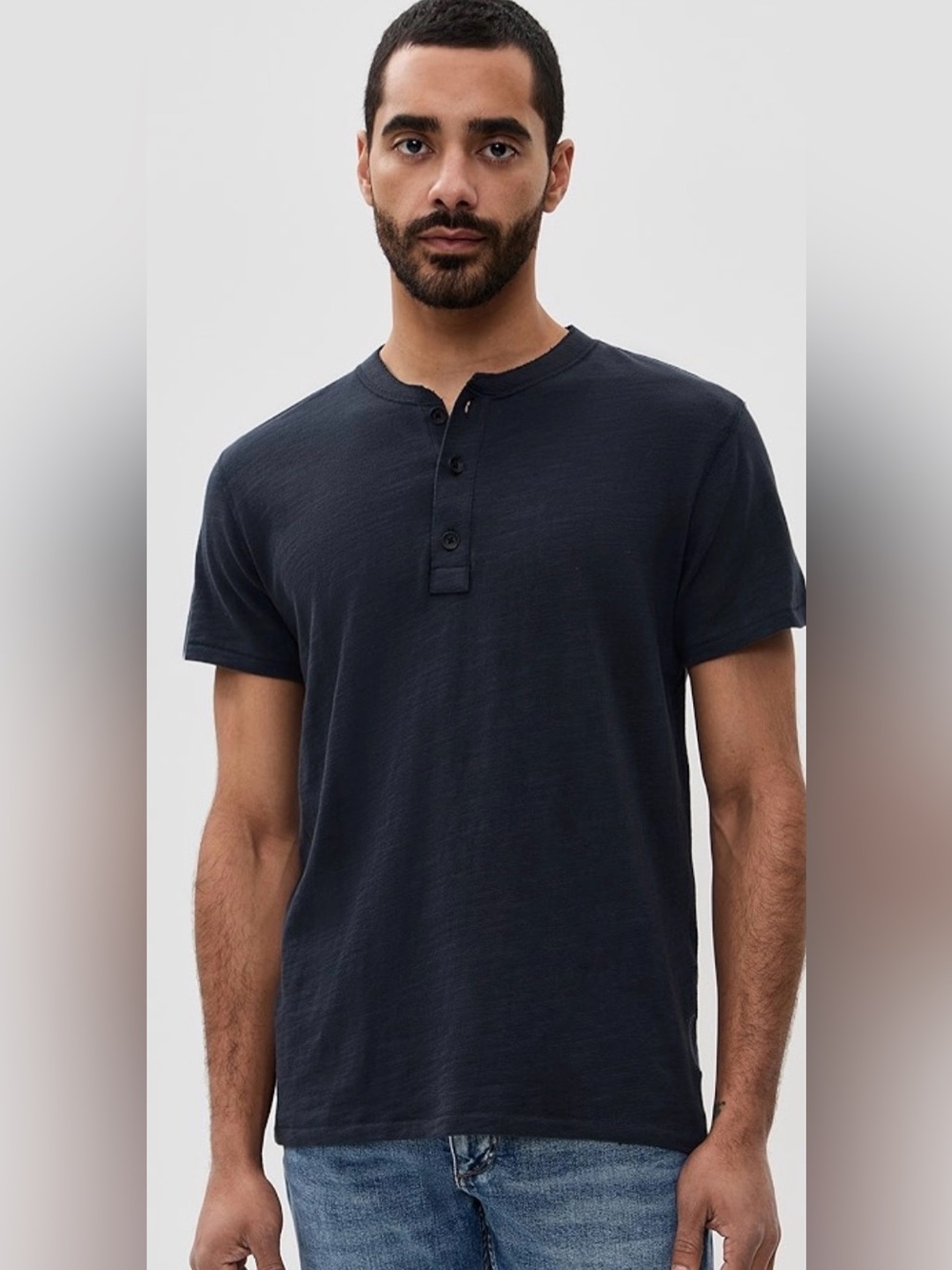 Rag & Bone Men’s Short-Sleeve Henley Shirt - Blue